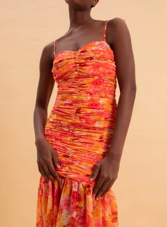 Tangerine Paradise Maxi Dress lovebyhands.gr