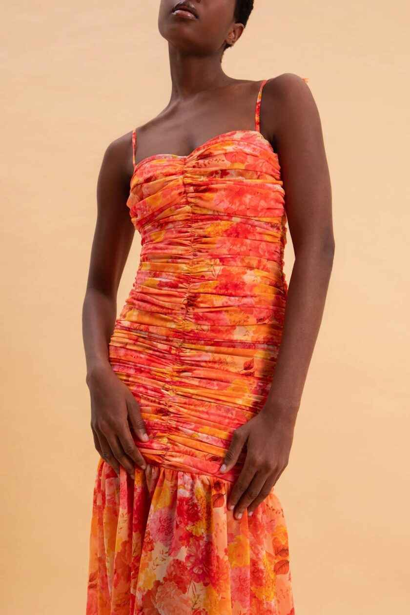 Tangerine Paradise Maxi Dress lovebyhands.gr