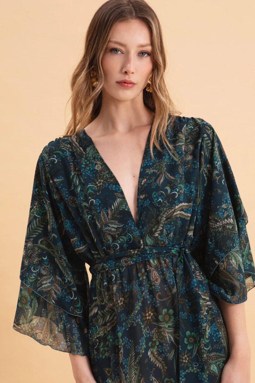 Mystic Forest Maxi Dress With Ruffles lovebyhands.gr