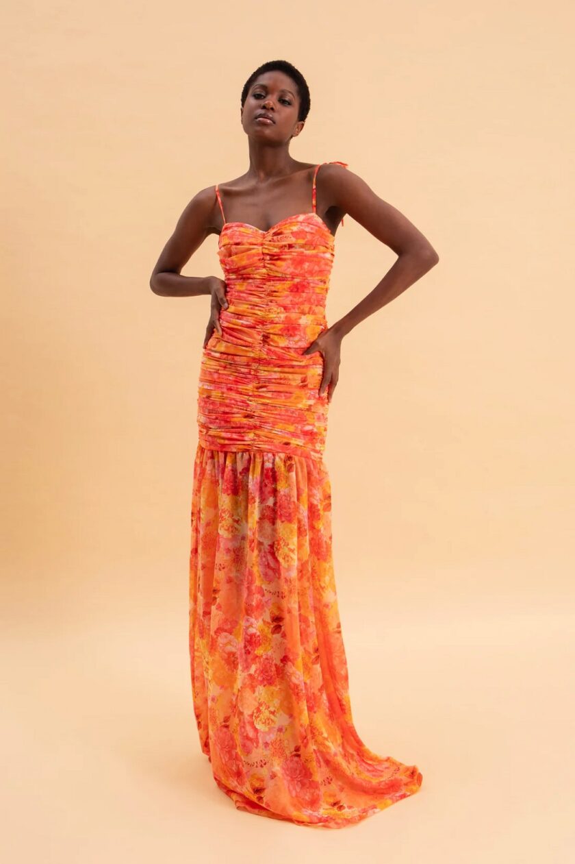 Tangerine Paradise Maxi Dress lovebyhands.gr