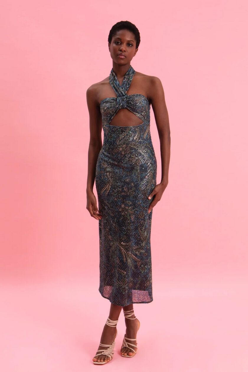 Mystic Forest Midi Sequined Dress lovebyhands.gr