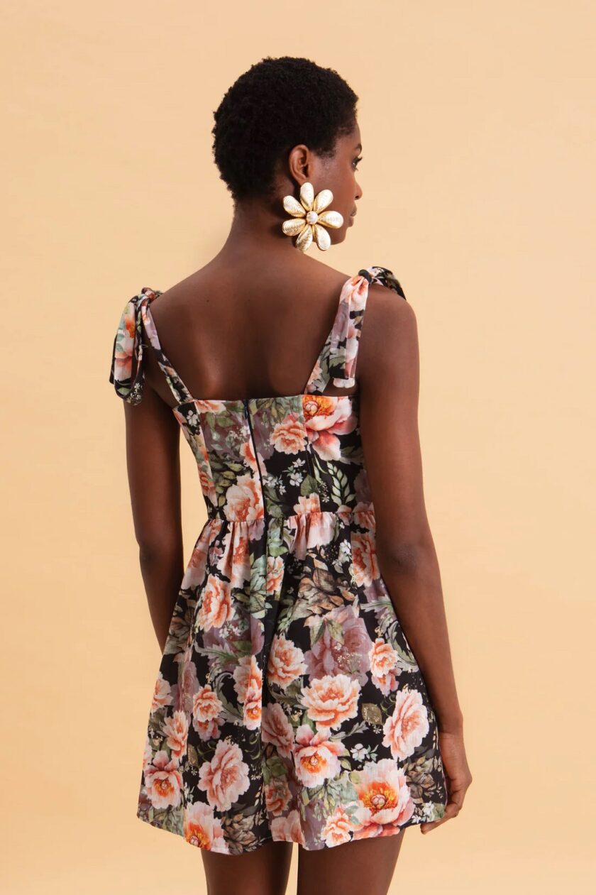 Peonies Love Mini Linen Dress lovebyhands.gr