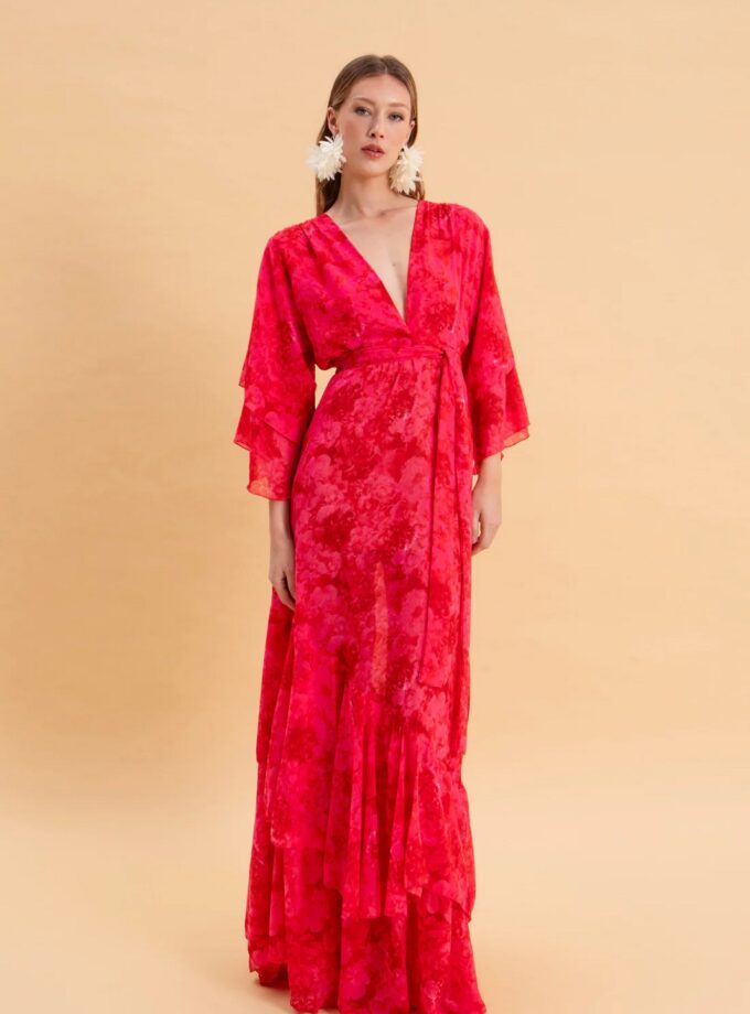 Ruby Rose Maxi Dress With Ruffles lovebyhands.gr