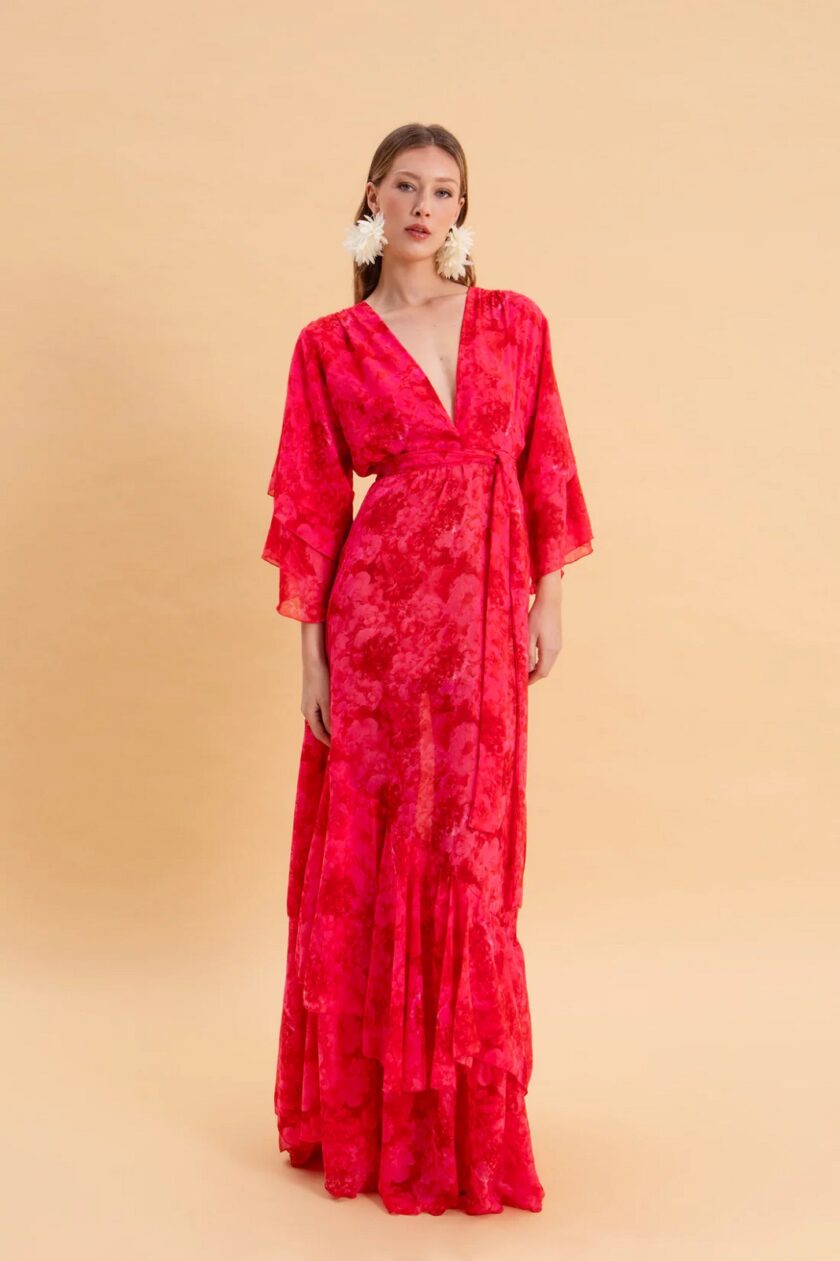 Ruby Rose Maxi Dress With Ruffles lovebyhands.gr
