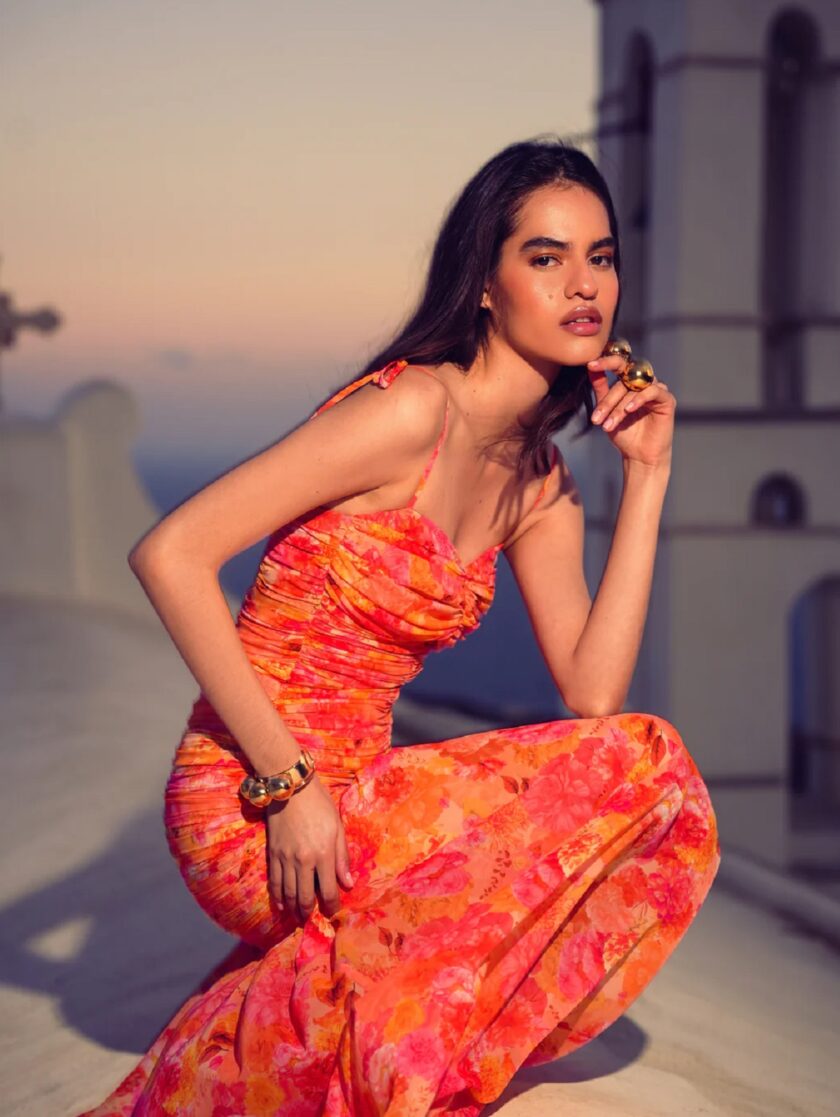 Tangerine Paradise Maxi Dress lovebyhands.gr