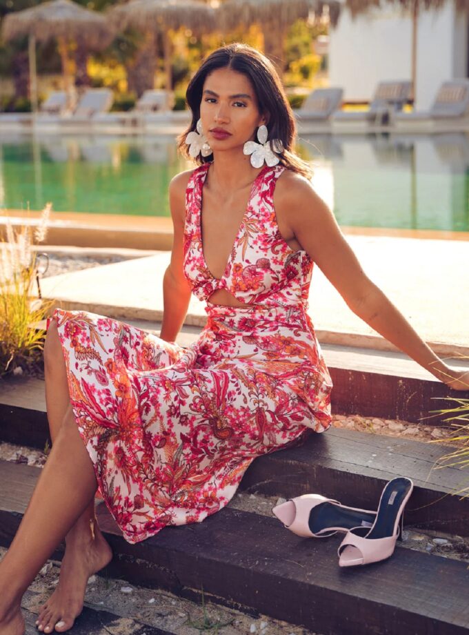 Rustic Romance Midi Satin Dress lovebyhands.gr