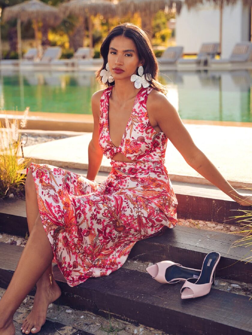 Rustic Romance Midi Satin Dress lovebyhands.gr
