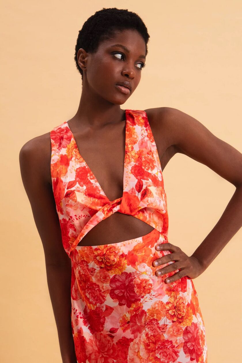 Sunset Dream Midi Satin Dress lovebyhands.gr