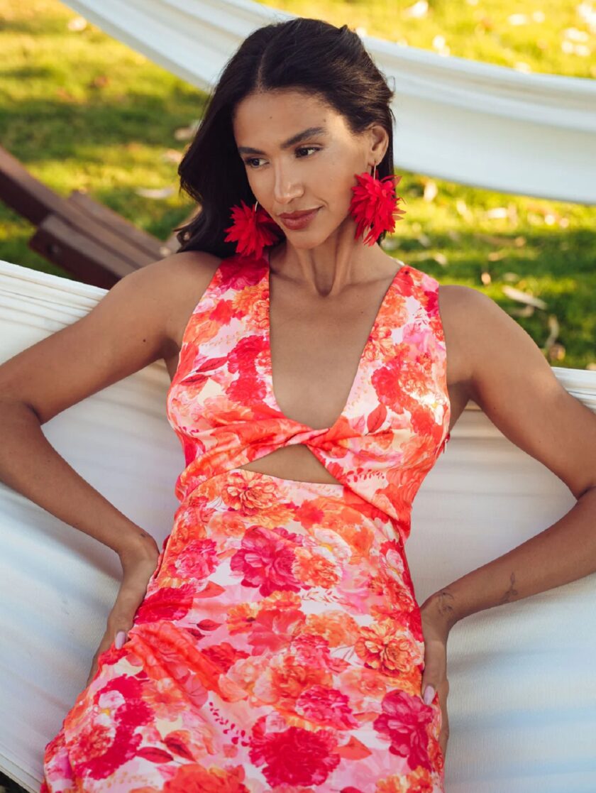 Sunset Dream Midi Satin Dress lovebyhands.gr