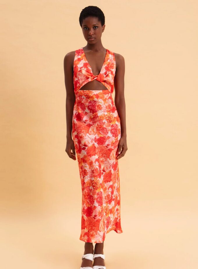 Sunset Dream Midi Satin Dress lovebyhands.gr