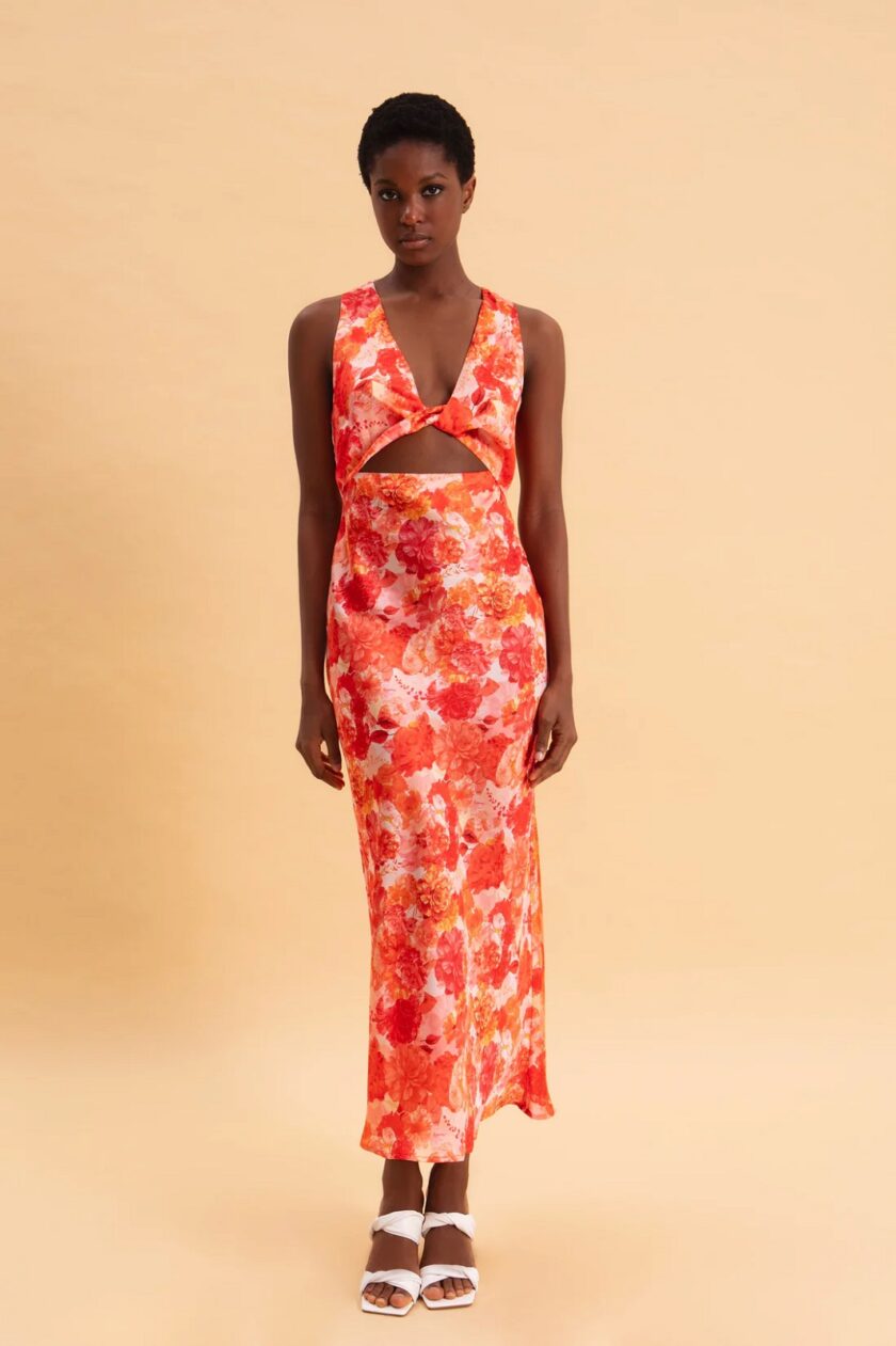 Sunset Dream Midi Satin Dress lovebyhands.gr