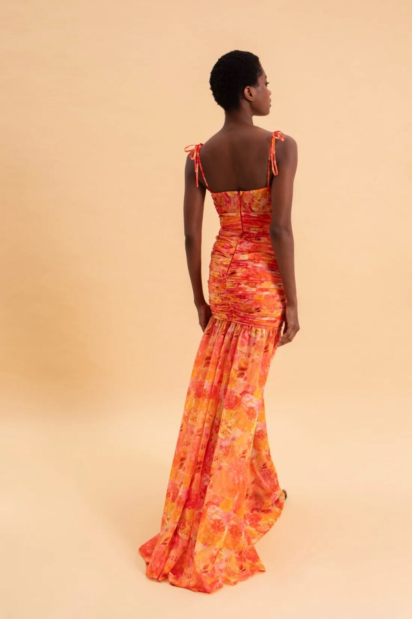 Tangerine Paradise Maxi Dress lovebyhands.gr