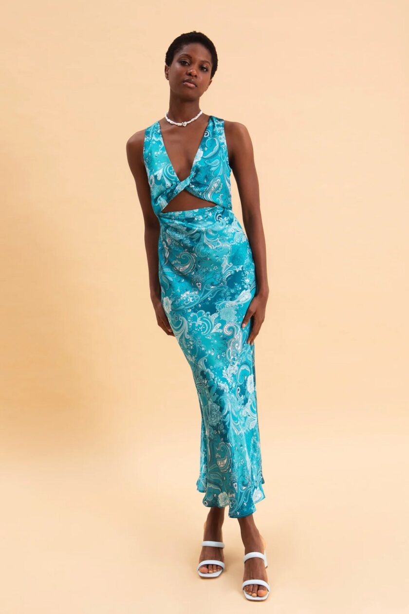 Pasley Waves Midi Satin Dress lovebyhands.gr