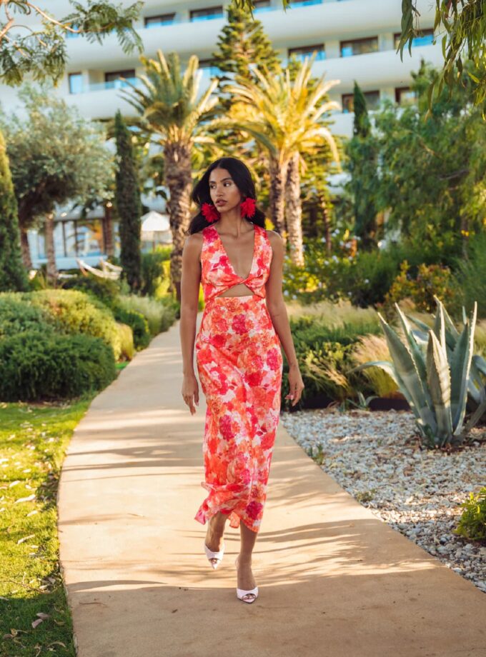 Sunset Dream Midi Satin Dress lovebyhands.gr