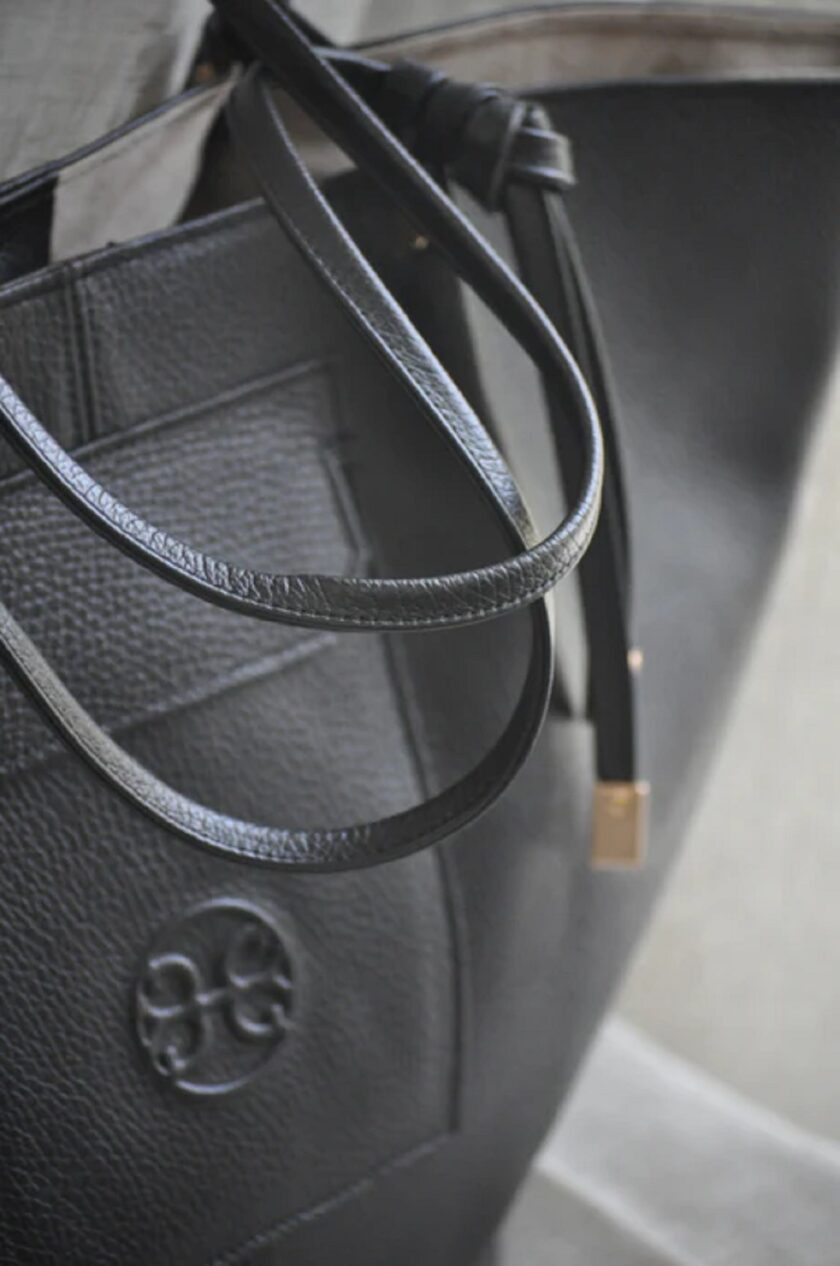 Amanda Leather Shopper Bag - Black lovebyhands.gr