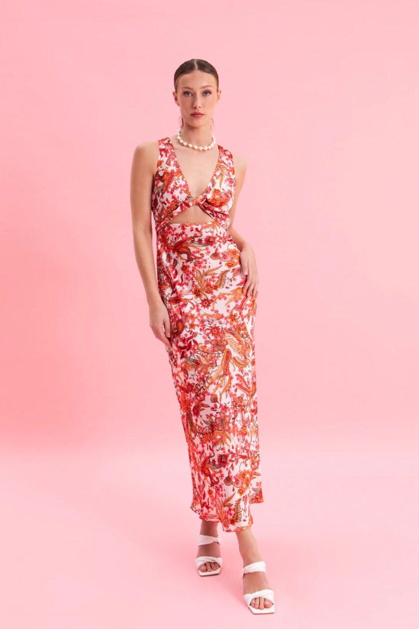 Rustic Romance Midi Satin Dress lovebyhands.gr