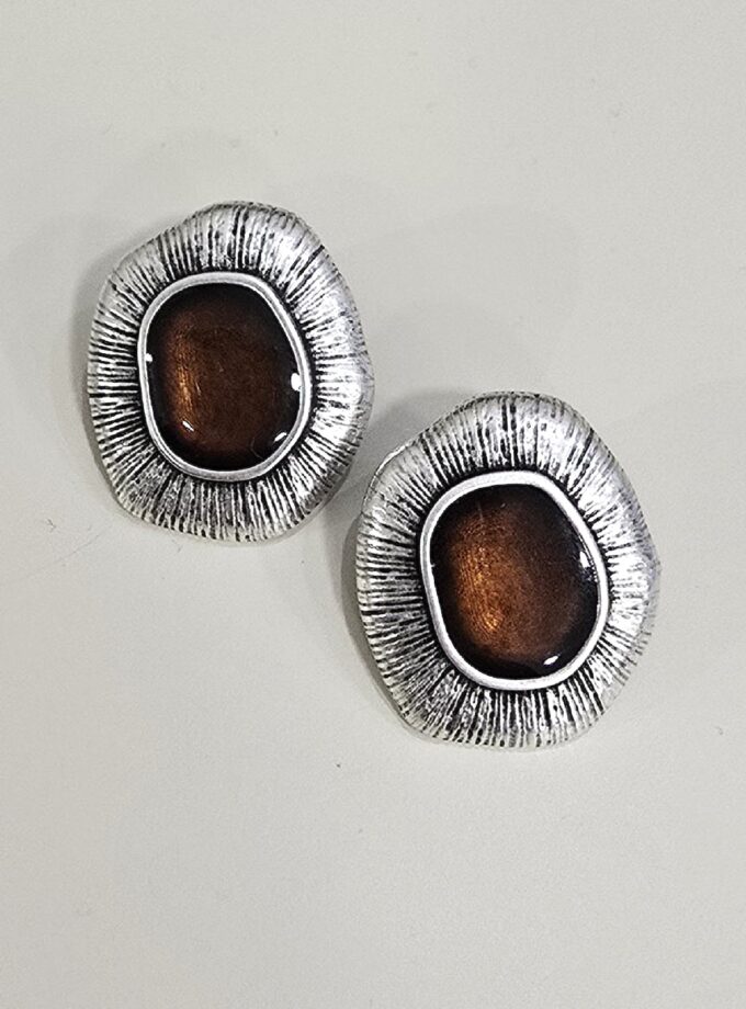 Benou Earrings - Brown lovebyhands.gr