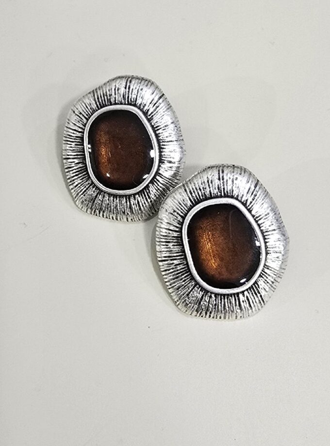 Benou Earrings - Brown lovebyhands.gr