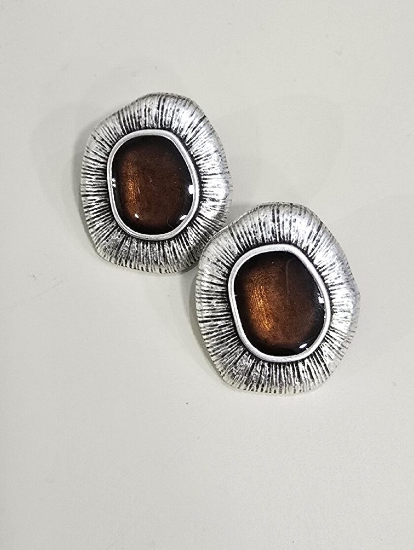 Benou Earrings - Brown lovebyhands.gr
