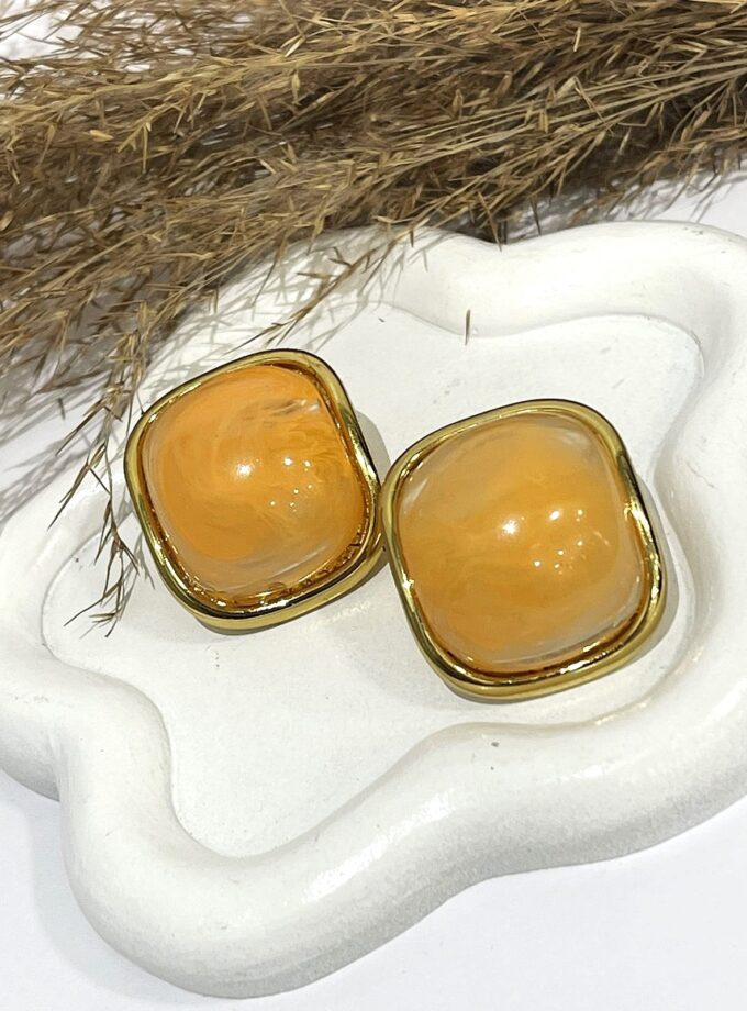 Domna Earrings - Orange lovebyhands.gr