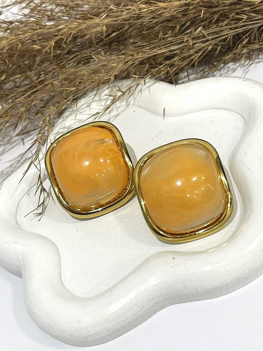 Domna Earrings - Orange lovebyhands.gr