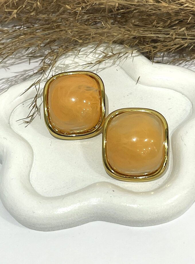 Domna Earrings - Orange lovebyhands.gr
