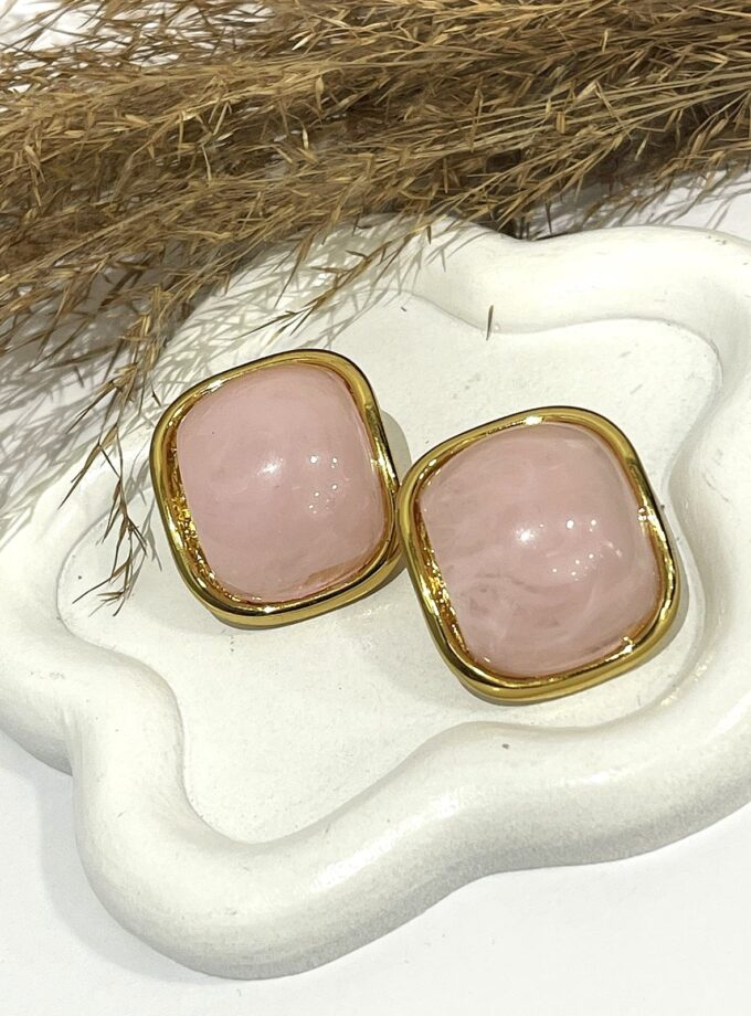 Domna Earrings - Pink lovebyhands.gr