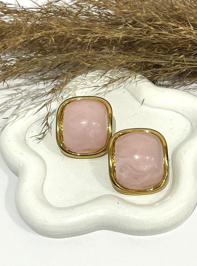 Domna Earrings - Pink lovebyhands.gr
