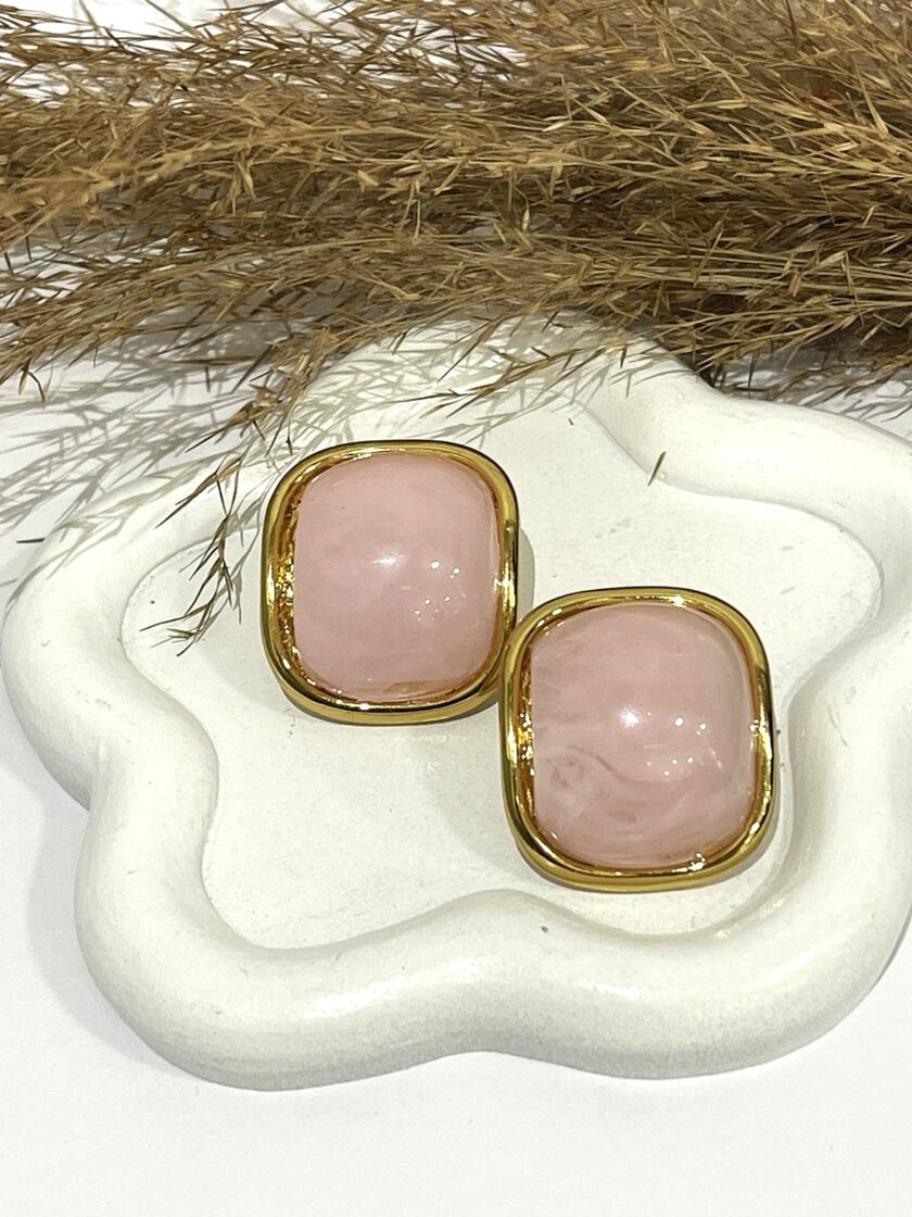 Domna Earrings - Pink lovebyhands.gr