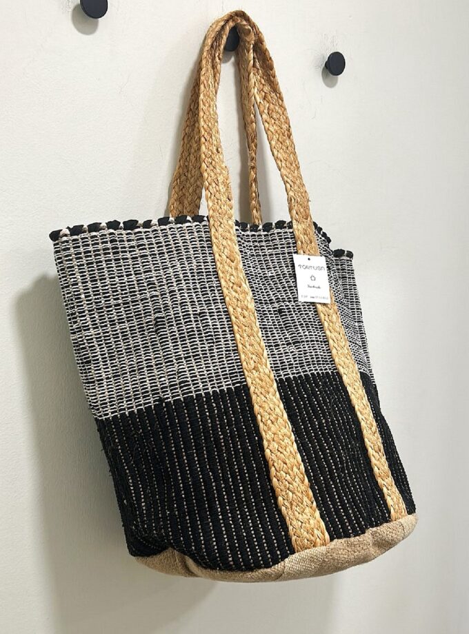 Beach Bag - Black & Grey lovebyhands.gr