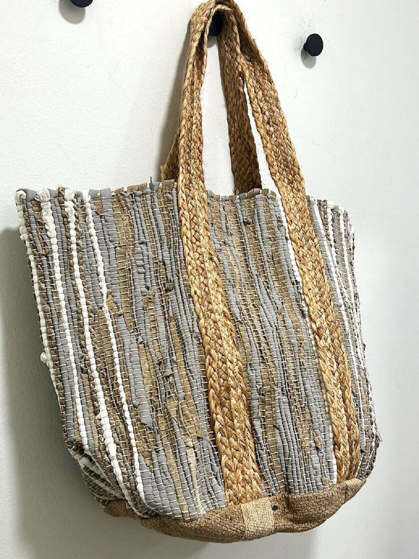 Beach Bag - Beige & Grey lovebyhands.gr