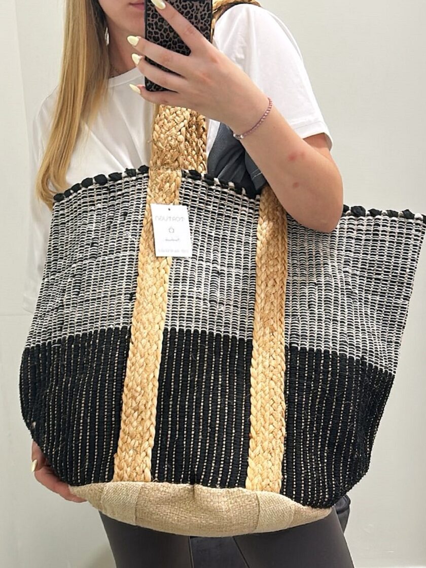 Beach Bag - Black & Grey lovebyhands.gr