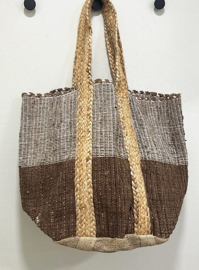 Beach Bag - Brown & Beige lovebyhands.gr