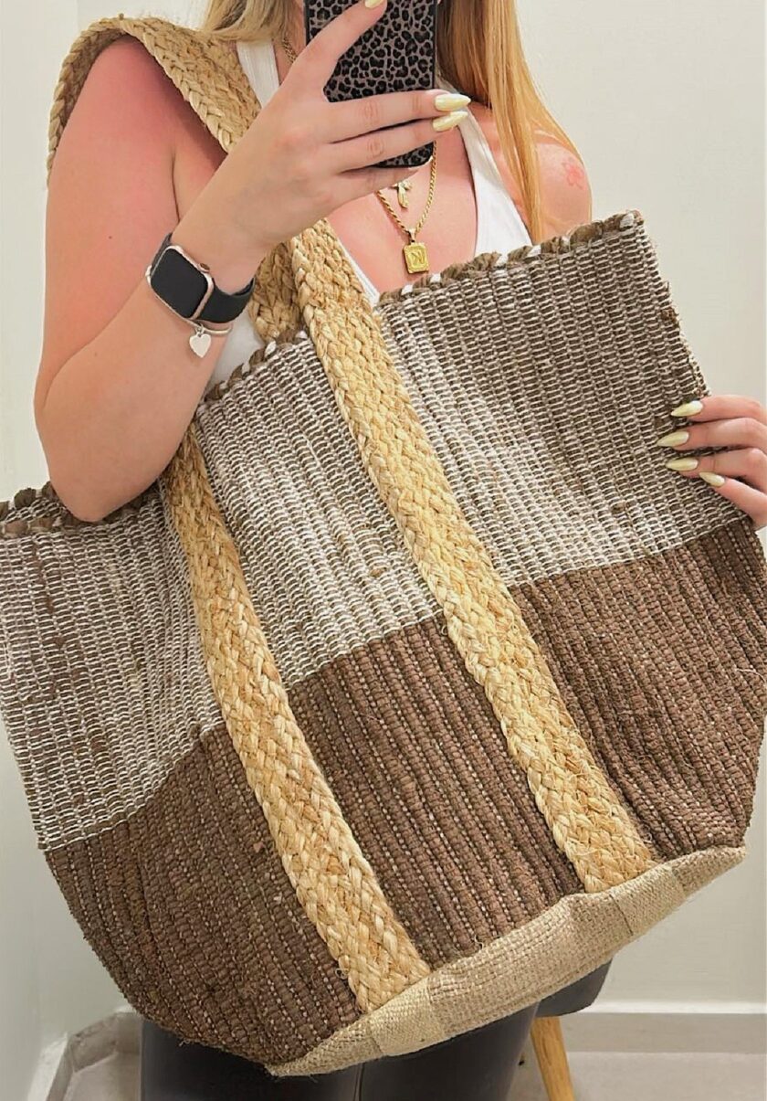 Beach Bag - Brown & Beige lovebyhands.gr