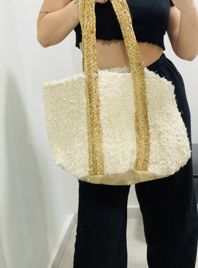 Beach Bag - White Small lovebyhands.gr