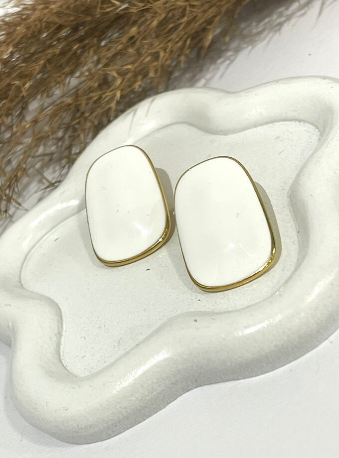 Persa Earrings - White lovebyhands.gr