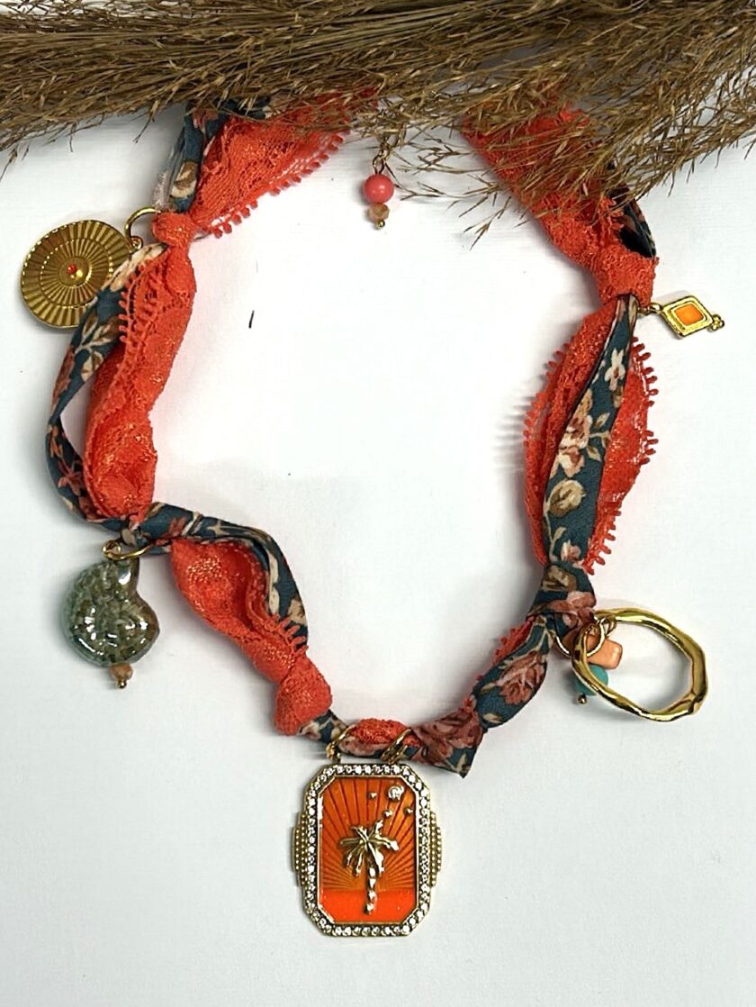Selly Necklace – Orange lovebyhands.gr