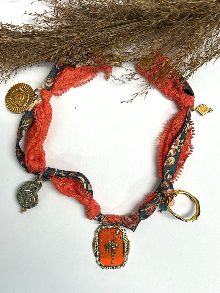 Selly Necklace – Orange lovebyhands.gr