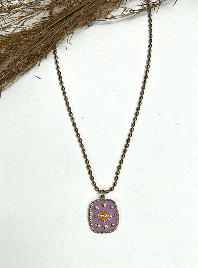 Purple Eye Necklace lovebyhands.gr