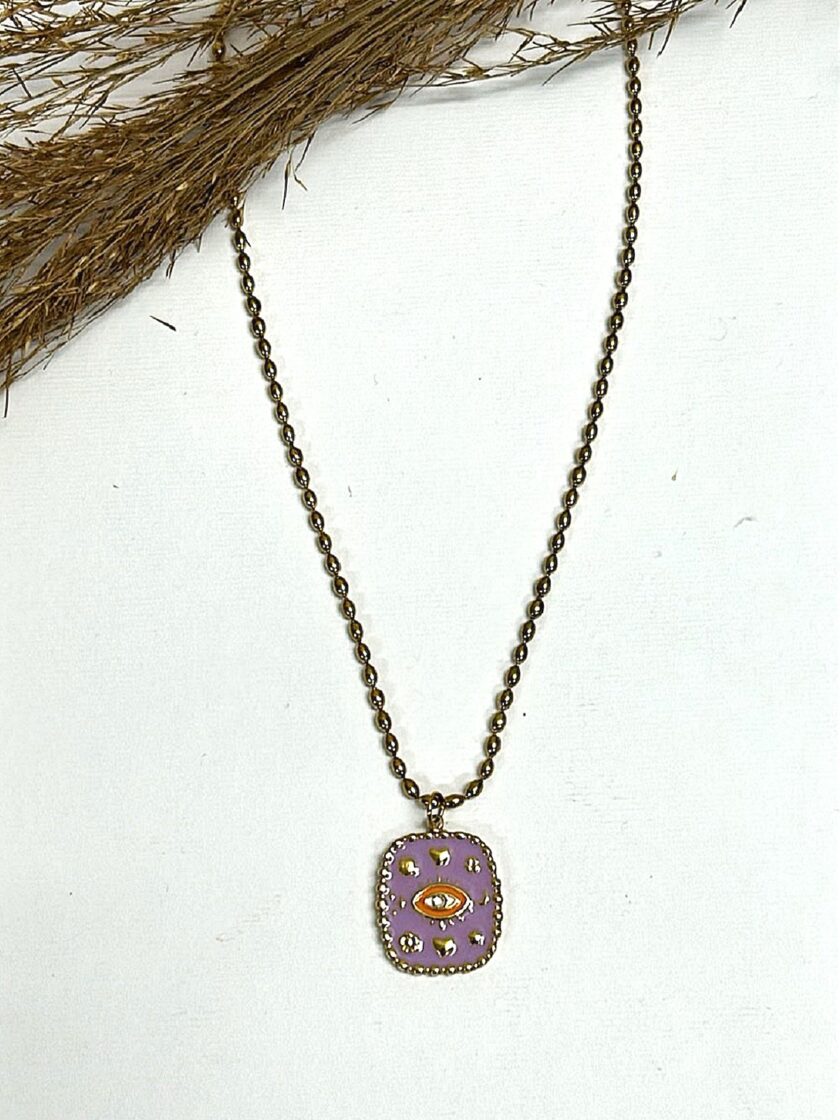 Purple Eye Necklace lovebyhands.gr