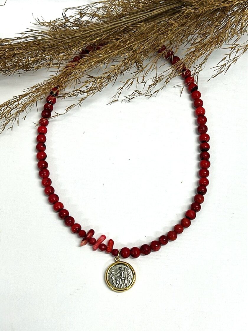 Red Double Face - Necklace lovebyhands.gr
