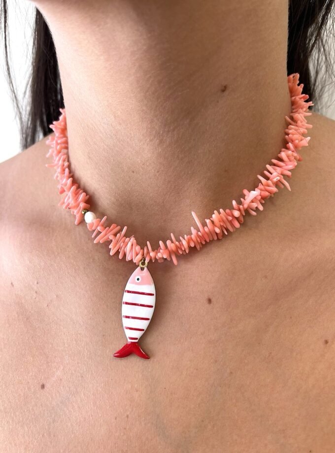 Red Fish Necklace lovebyhands.gr