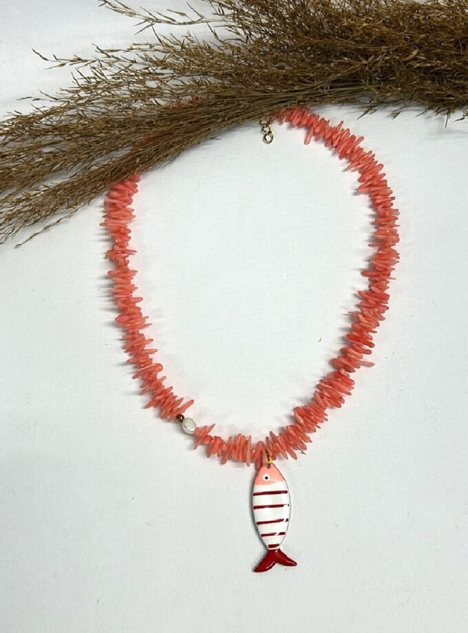 Red Fish Necklace lovebyhands.gr