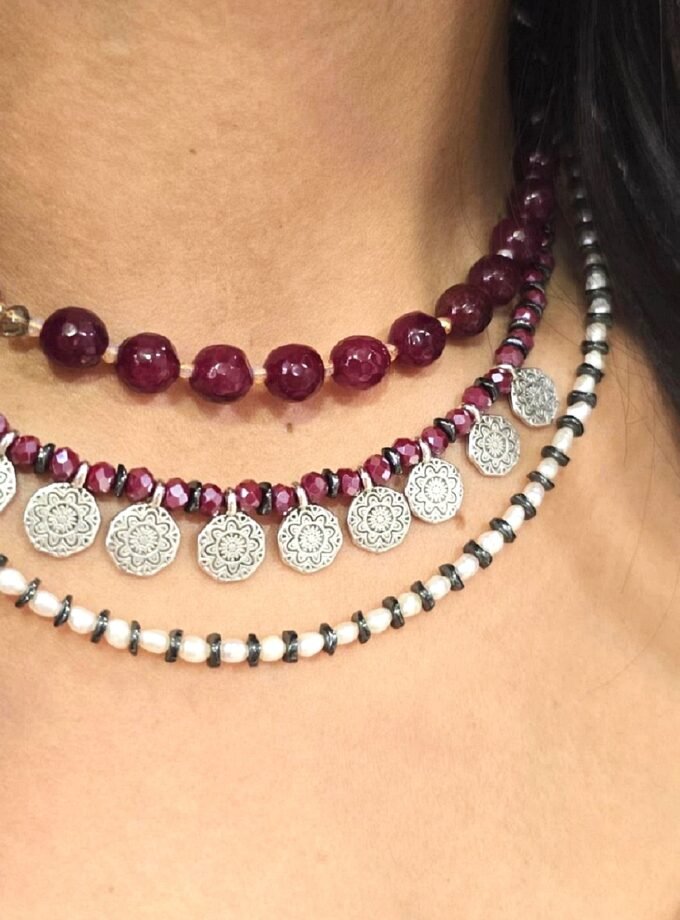 Bordeaux Necklace lovebyhands.gr