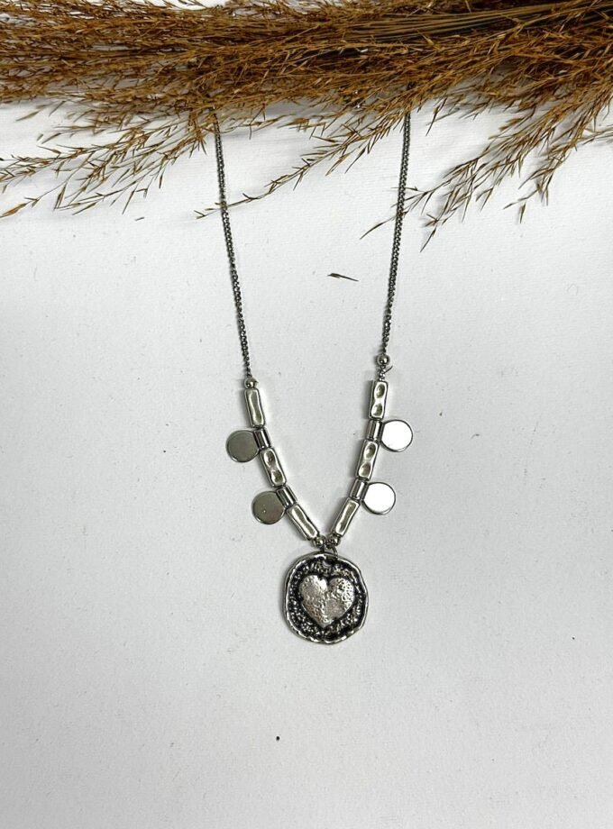 Silver Heart Necklace lovebyhands.gr