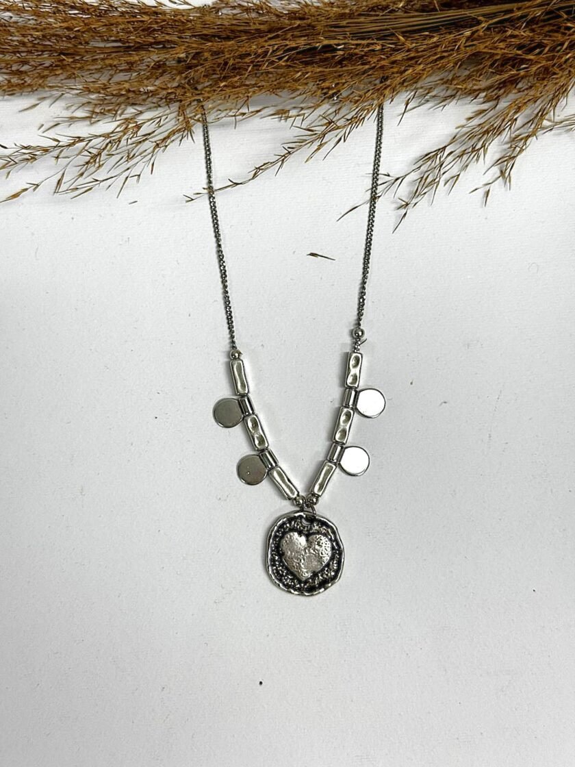 Silver Heart Necklace lovebyhands.gr