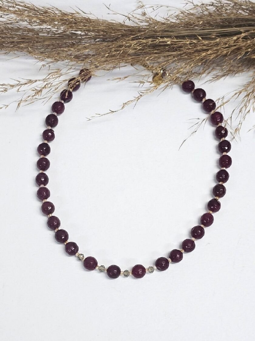 Bordeaux Necklace lovebyhands.gr